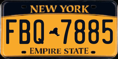 NY license plate FBQ7885