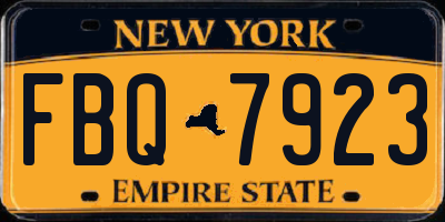NY license plate FBQ7923