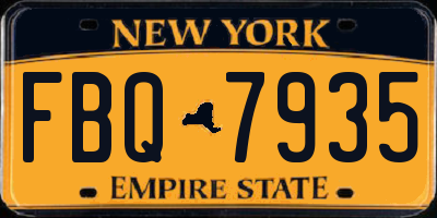 NY license plate FBQ7935