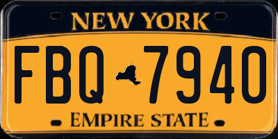 NY license plate FBQ7940