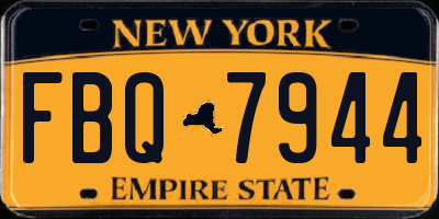 NY license plate FBQ7944