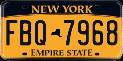NY license plate FBQ7968