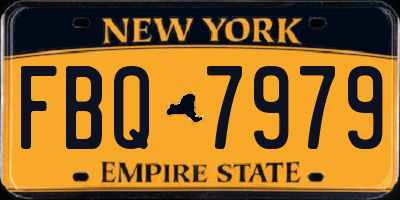 NY license plate FBQ7979