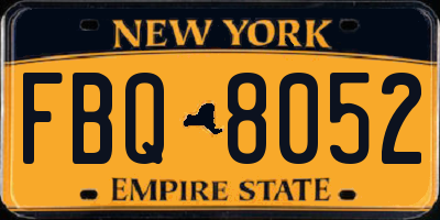 NY license plate FBQ8052