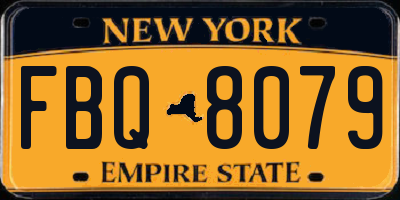 NY license plate FBQ8079