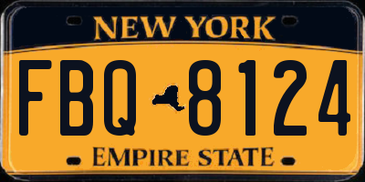 NY license plate FBQ8124