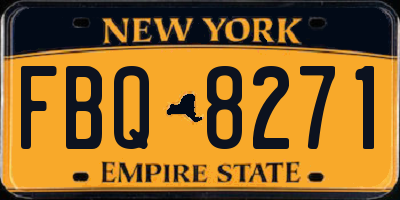 NY license plate FBQ8271