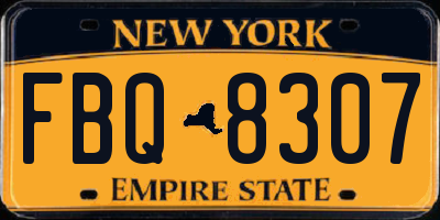 NY license plate FBQ8307