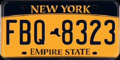 NY license plate FBQ8323