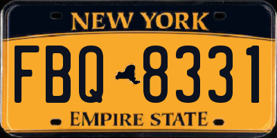 NY license plate FBQ8331