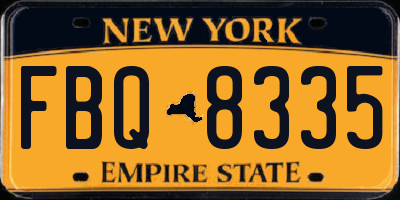 NY license plate FBQ8335
