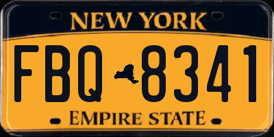 NY license plate FBQ8341