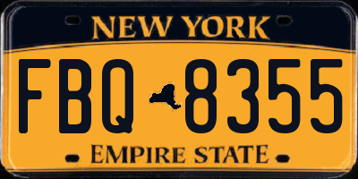 NY license plate FBQ8355