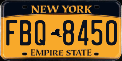 NY license plate FBQ8450