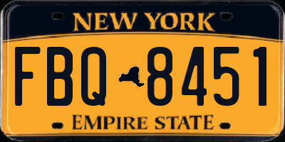 NY license plate FBQ8451