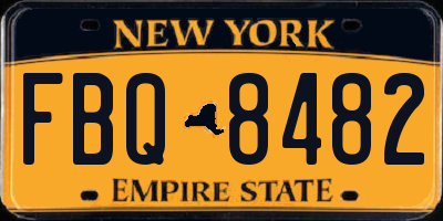 NY license plate FBQ8482