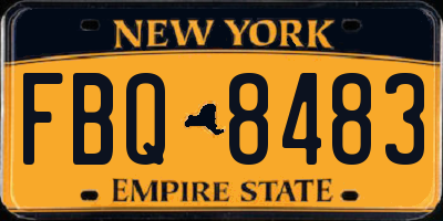 NY license plate FBQ8483