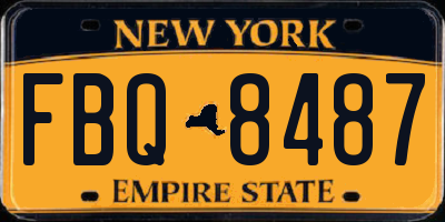 NY license plate FBQ8487