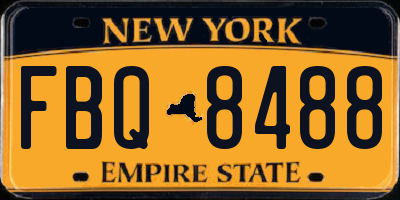 NY license plate FBQ8488