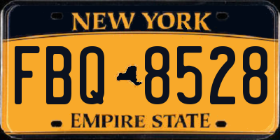 NY license plate FBQ8528