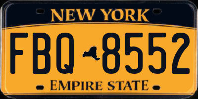 NY license plate FBQ8552