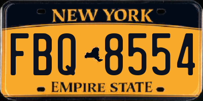 NY license plate FBQ8554