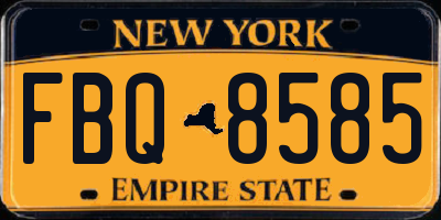 NY license plate FBQ8585