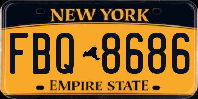 NY license plate FBQ8686