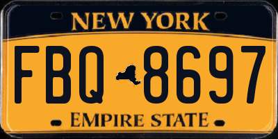 NY license plate FBQ8697