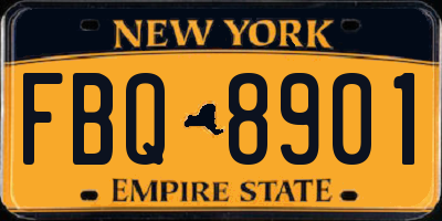 NY license plate FBQ8901