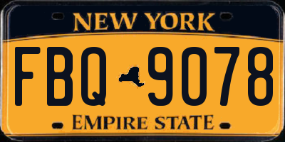 NY license plate FBQ9078