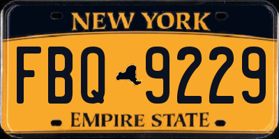 NY license plate FBQ9229