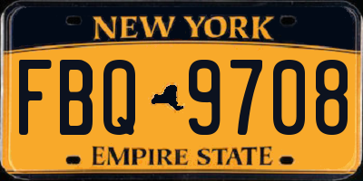 NY license plate FBQ9708
