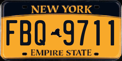 NY license plate FBQ9711