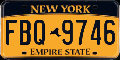 NY license plate FBQ9746