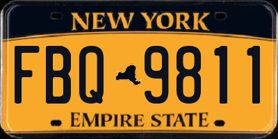 NY license plate FBQ9811