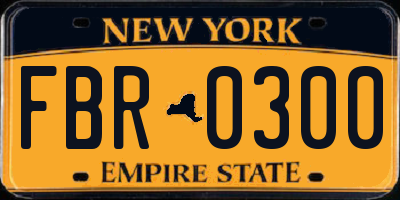 NY license plate FBR0300