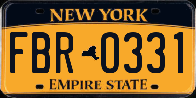 NY license plate FBR0331