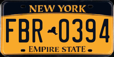 NY license plate FBR0394