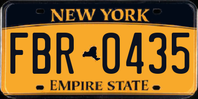 NY license plate FBR0435