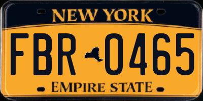 NY license plate FBR0465