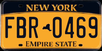 NY license plate FBR0469