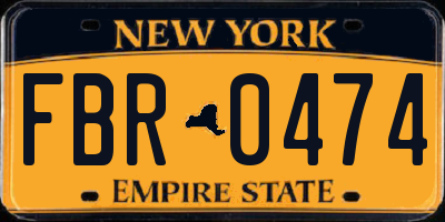 NY license plate FBR0474