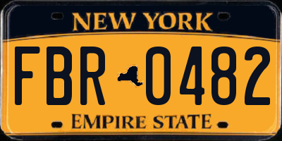 NY license plate FBR0482