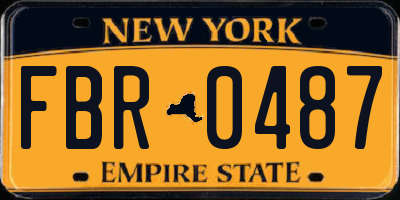 NY license plate FBR0487