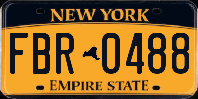 NY license plate FBR0488