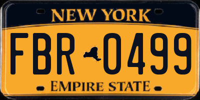NY license plate FBR0499
