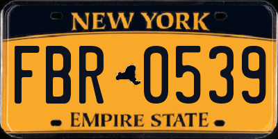 NY license plate FBR0539