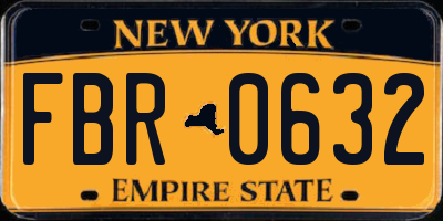 NY license plate FBR0632