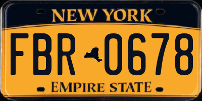 NY license plate FBR0678